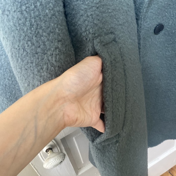 club monaco Double-Breasted Textured Relaxed Coat large - Picture 7 of 9